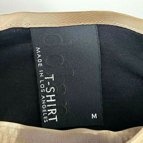 Anthropologie Dolan T-shirt Top Black Nude Lace Filigree 3/4 Sleeve - Picture 5 of 9